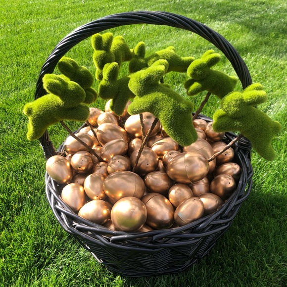 Other - Golden Easter Egg & Bunny Basket